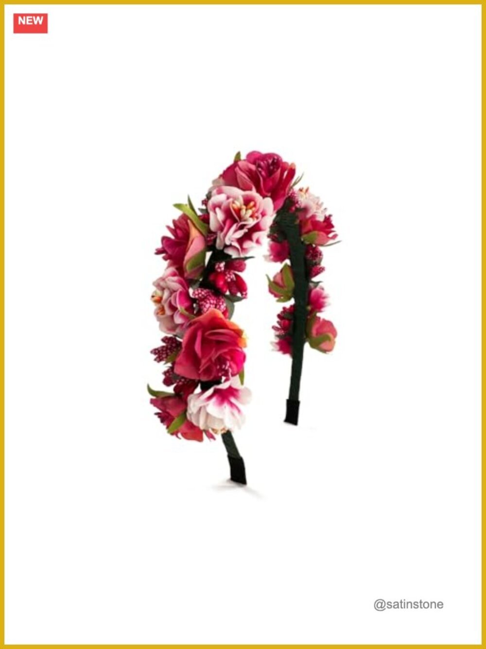 Fairy Flower Crown Headband Polyester Handmade Rose Floral Headpiece for